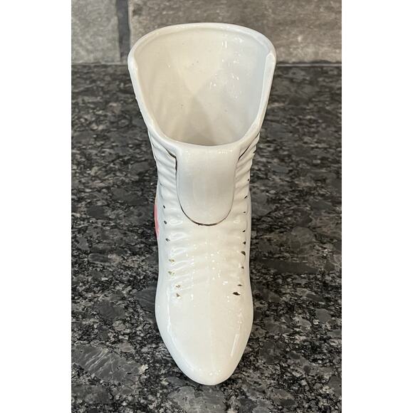 Vintage K’s Collection Porcelain Victorian Shoe Blue & Pink Florals & Gold Trim - Picture 2 of 7